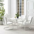 Claustro Outdoor Dining Set, White Gloss & White Satin - Dining Table & 4 Chairs - 5 Piece 1826576
